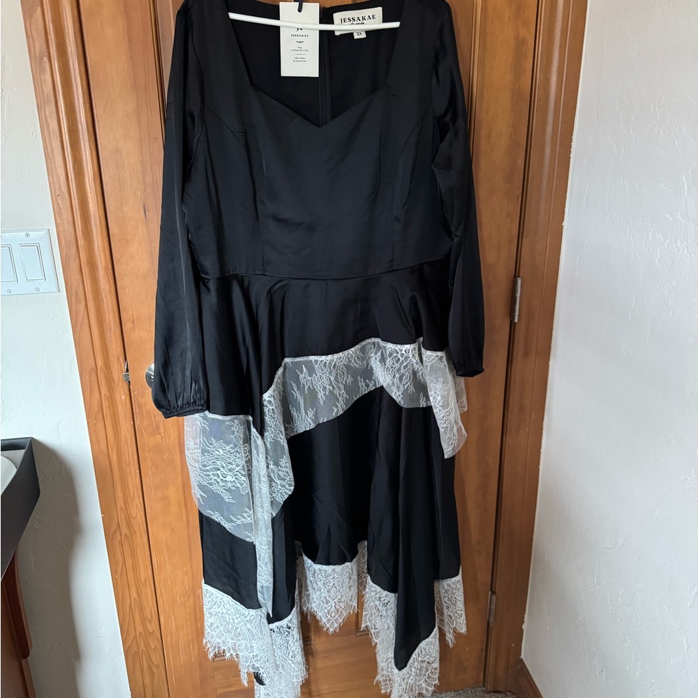 Beatrix Black and Gray Lace Women's Dress